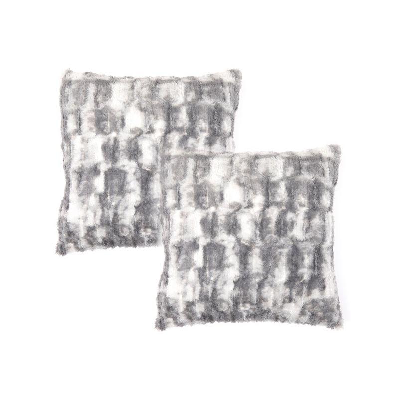 Cheer Collection Geometric Faux Fur Throw Pillow