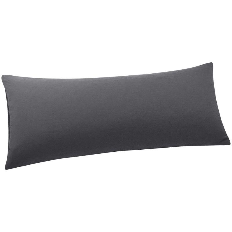 Dark Gray Brushed Microfiber Body Pillowcase with Envelope Closure