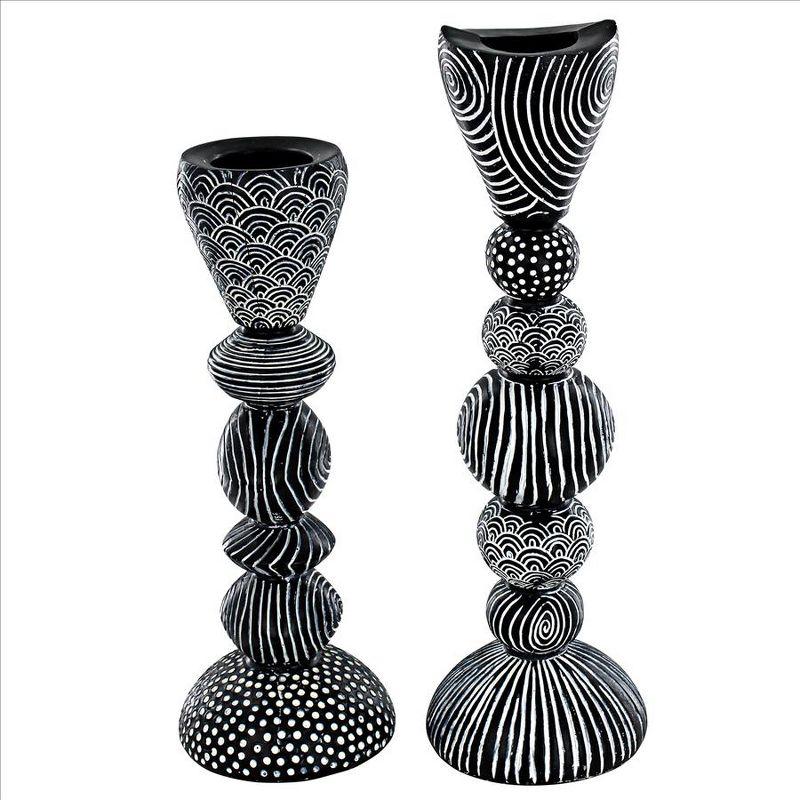Design Toscano Tribal Funk 2 Piece Candlestick Set