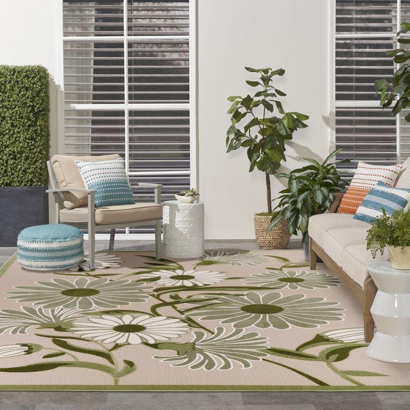 Nourison Aloha Daisy Flower Flatweave Outdoor Rug