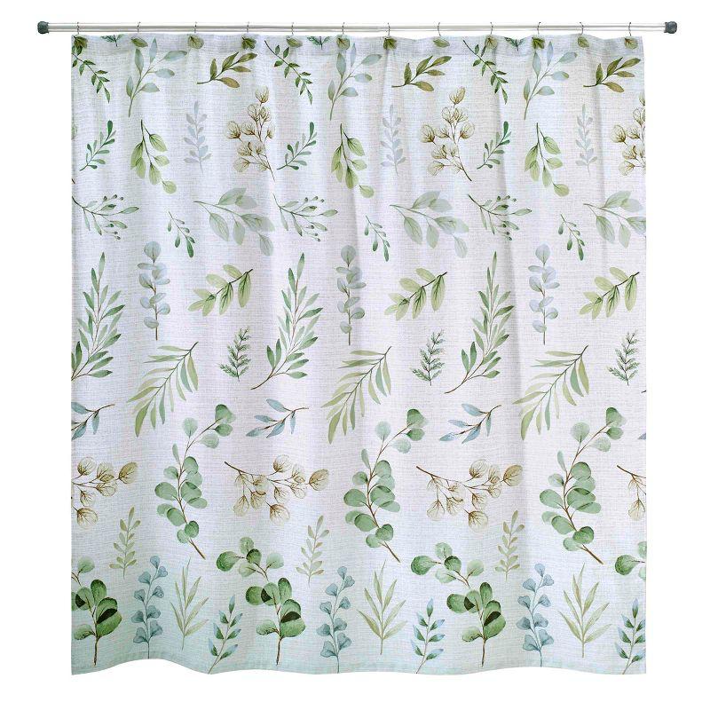 Avanti Linens Ombre Leaves Shower Curtain & Hook Set