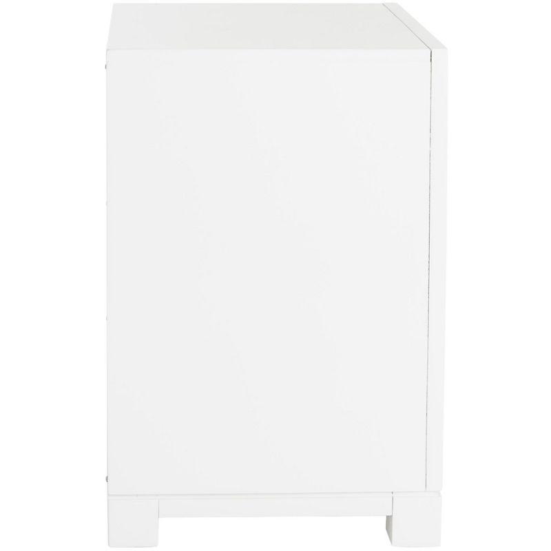 Raina 3 Drawer Greek Key Nightstand - FOX6278 - White - Safavieh Couture