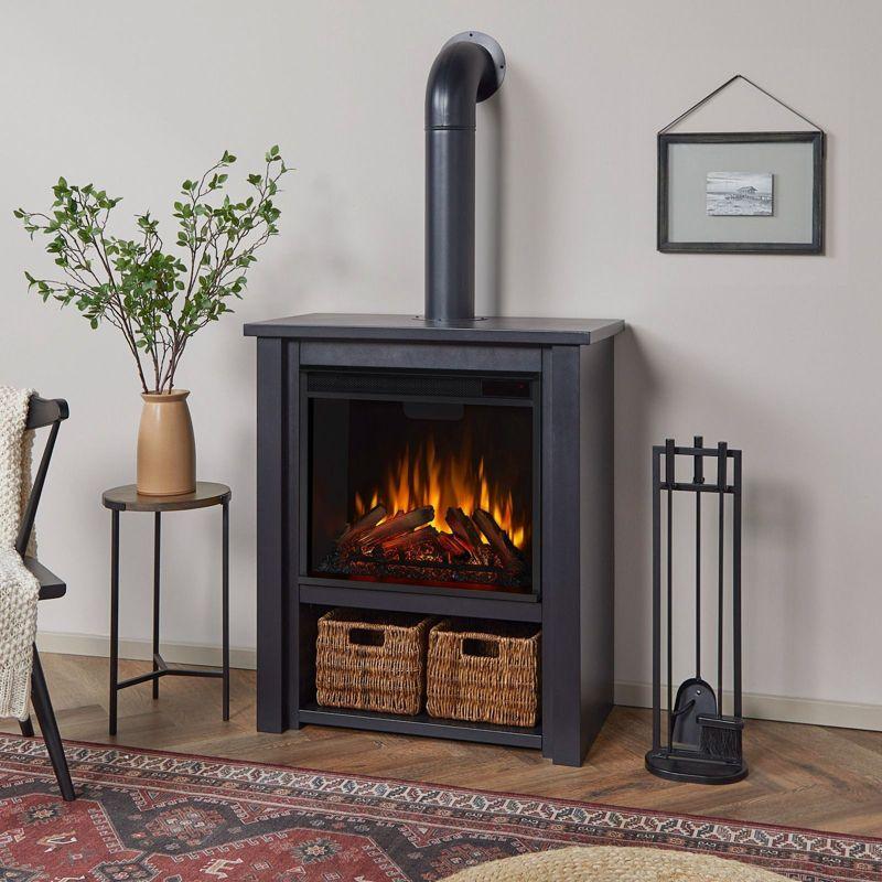 Hollis 32" Electric Fireplace in Black by Real Flame