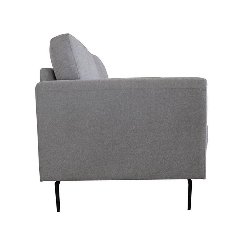 41" Kyrene Chair Light Gray Linen - Acme Furniture: Upholstered Metal-Legged Accent Armchair