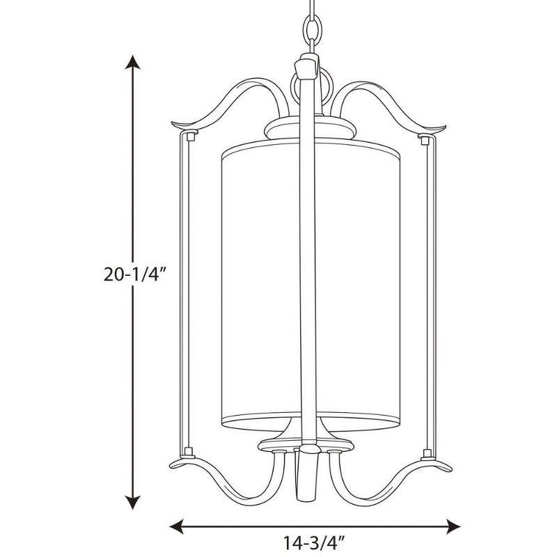 Progress Lighting, Inspire Collection, 1-Light Foyer Fixture, Antique Bronze, Off-White Linen Shade