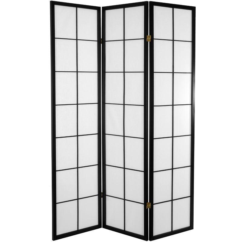 Black and White Japanese Shoji 3-Panel Room Divider