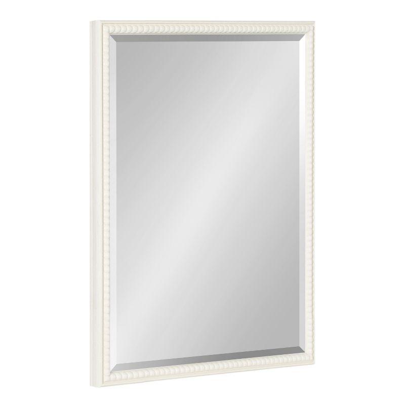 18" x 24" White Beaded Ornate Rectangle Wall Mirror