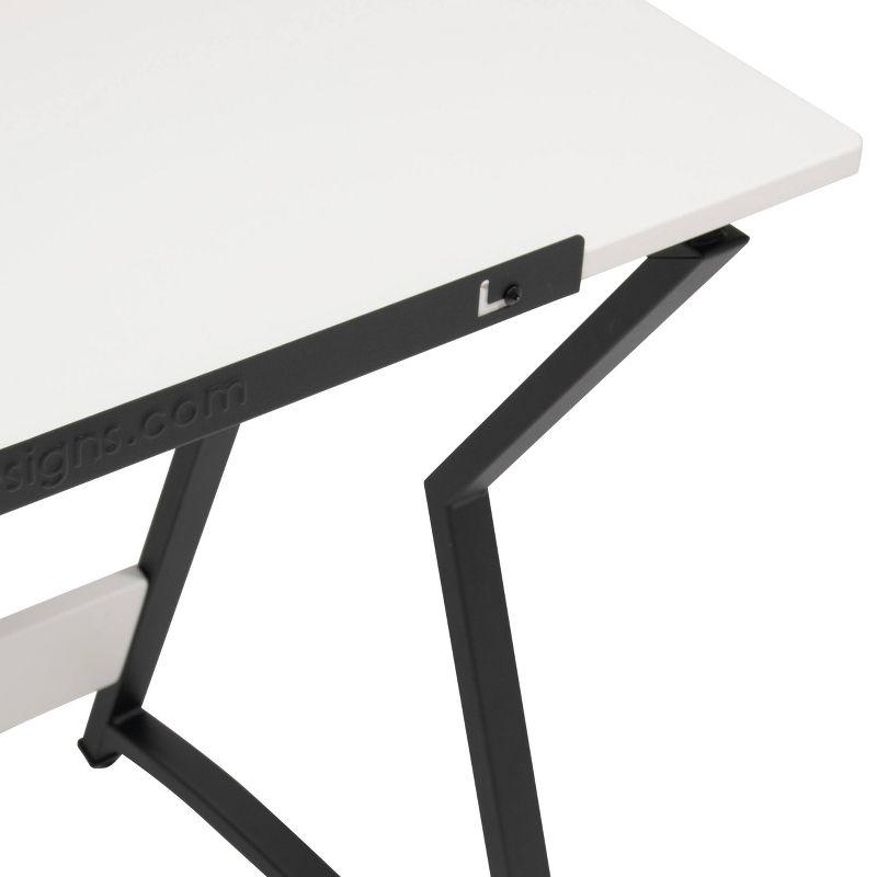 36" Wide Hourglass Craft Drawing Table with Angle Adjustable Top - Studio Designs Home: Powder-Coated Steel, Wood Surface