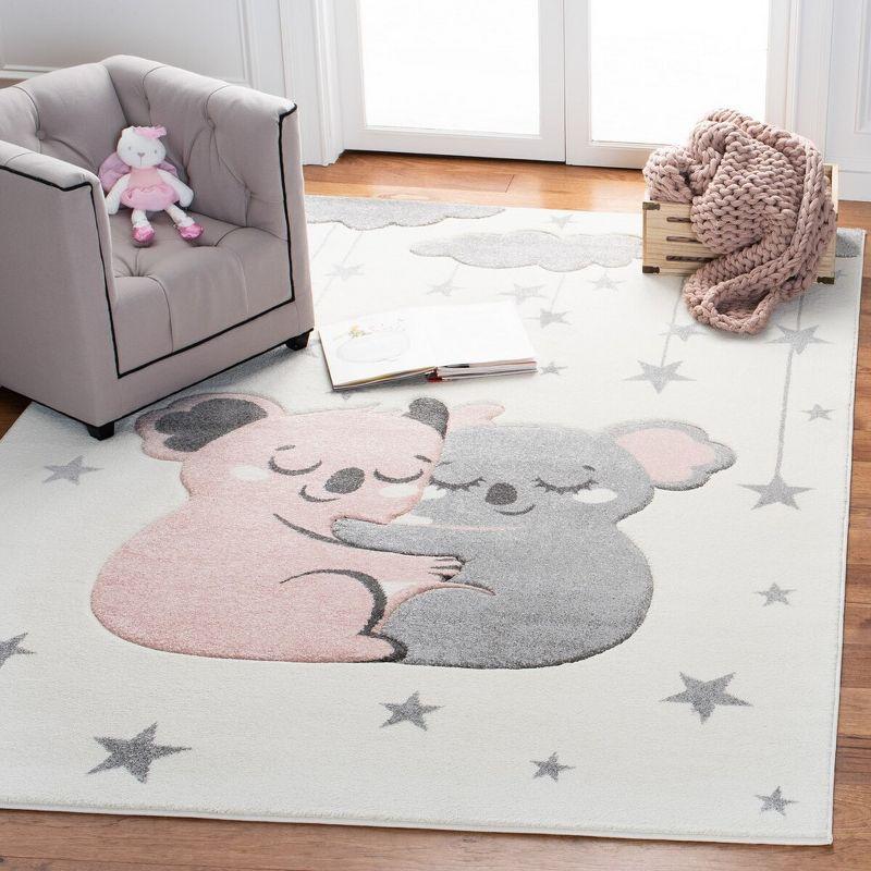 Carousel Kids  CRK195 Loomed Indoor Area Rug - Ivory/Pink - 5'3"x7'6" - Safavieh