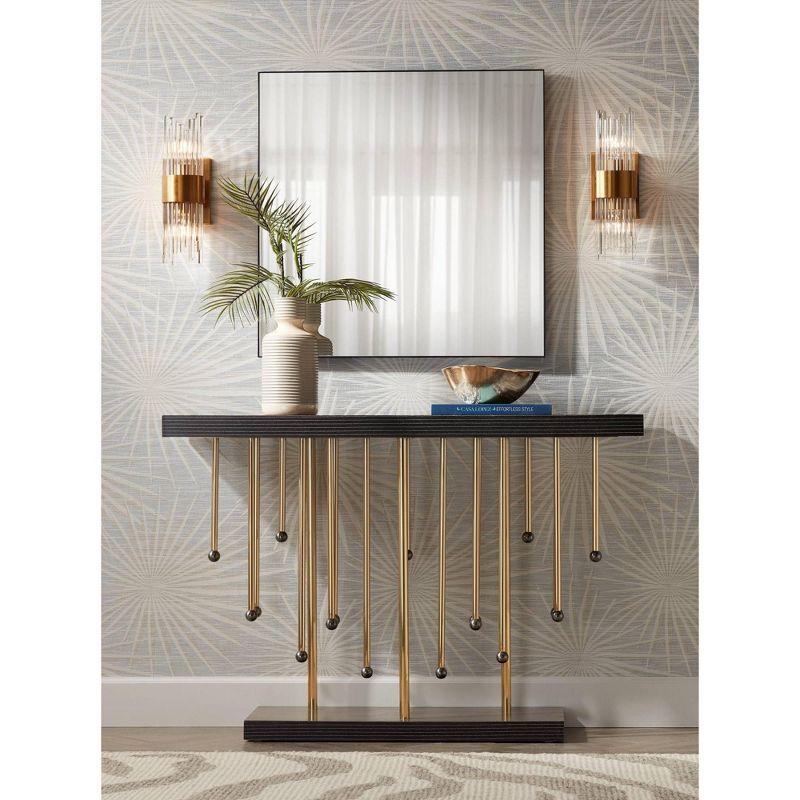 Noble Park Square Vanity Decorative Wall Mirror Modern Matte Black Iron Frame 30" Wide for Bathroom Bedroom Living Room Office