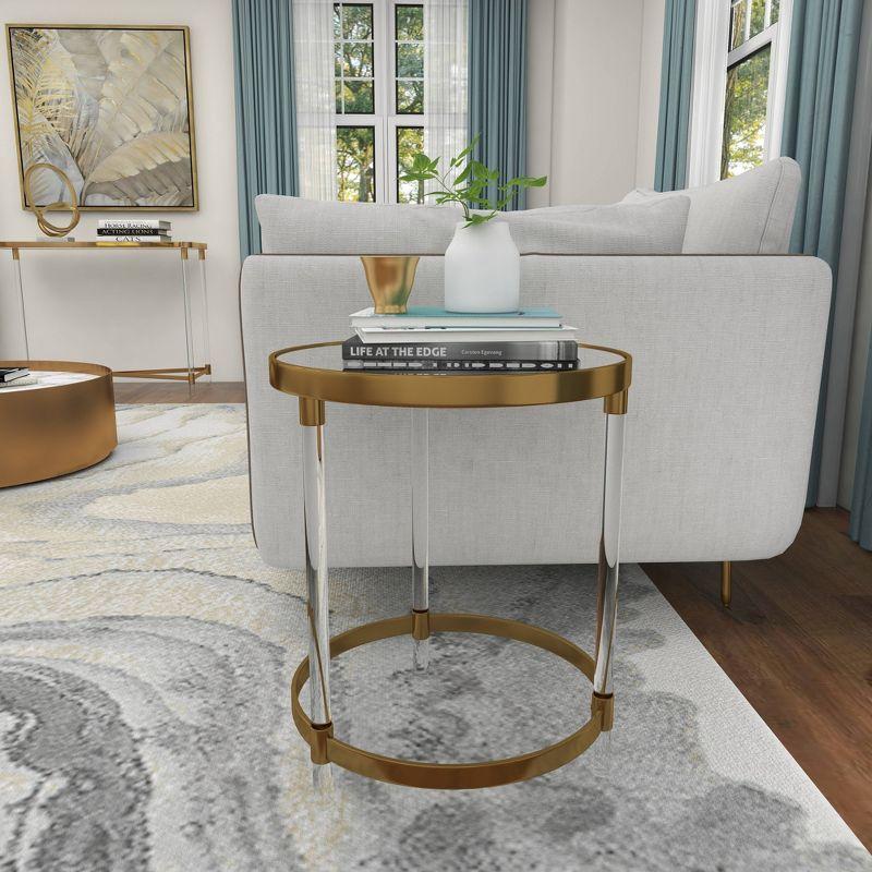 Contemporary Acrylic Accent Table Gold - Olivia & May