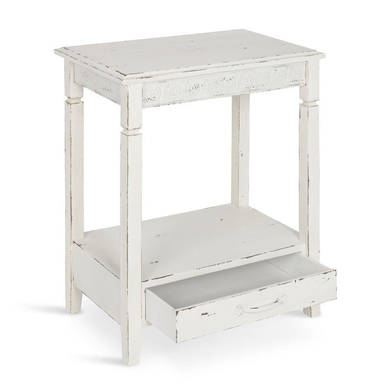 Kate and Laurel Idabelle Rectangle Wood Side Table, 13.5x22x27.75, White