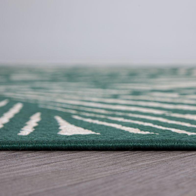 World Rug Gallery Contemporary Palm Leaf Textured Flat Weave Indoor/Outdoor Area Rug - GREEN 7'10"X10'