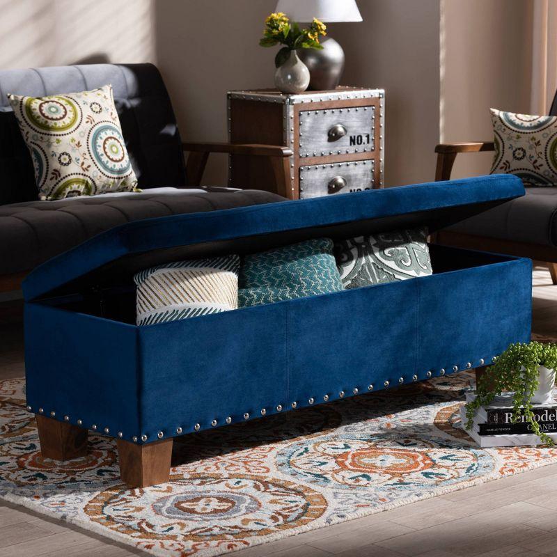 Hannah Velvet Upholstered Button Tufted Storage Ottoman Bench -  Baxton Studio