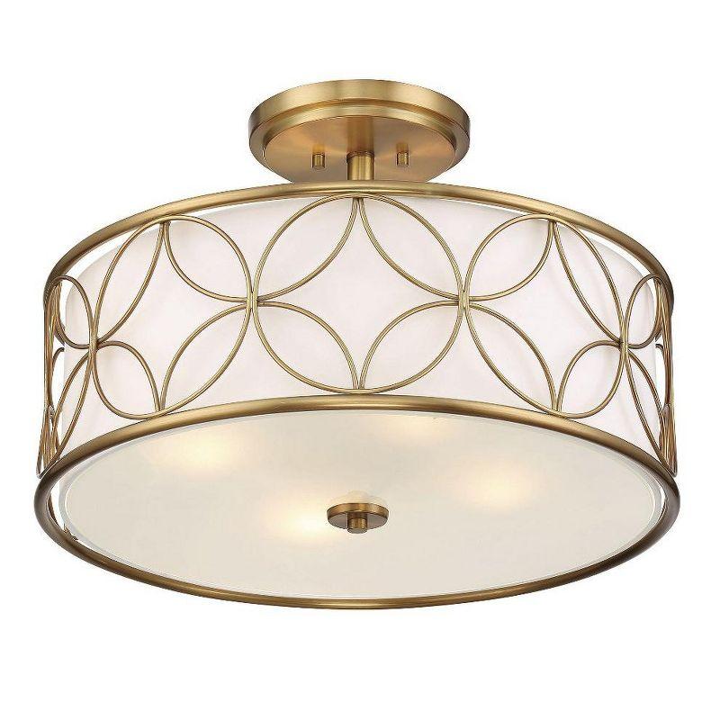 Savoy House Reid 4 - Light Semi-Flush Mount in  Warm Brass
