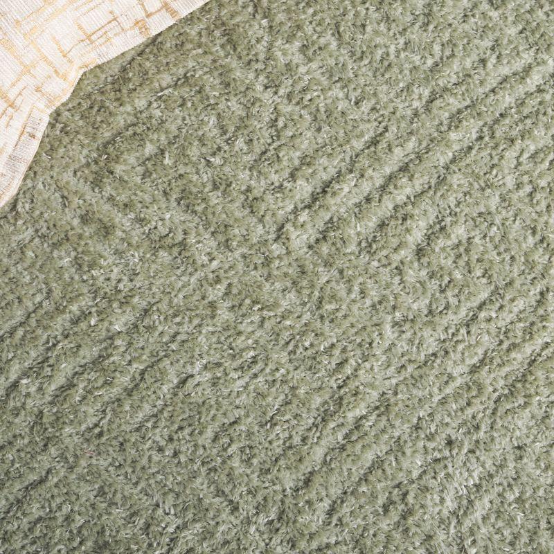 Tahoe Shag THO652 Power Loomed Indoor Area Rug - Sage - 6'-7"x6'-7" - Safavieh