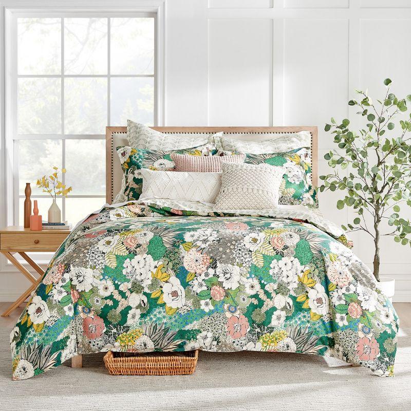 Twin XL Colorful Cotton Floral Print Duvet Cover