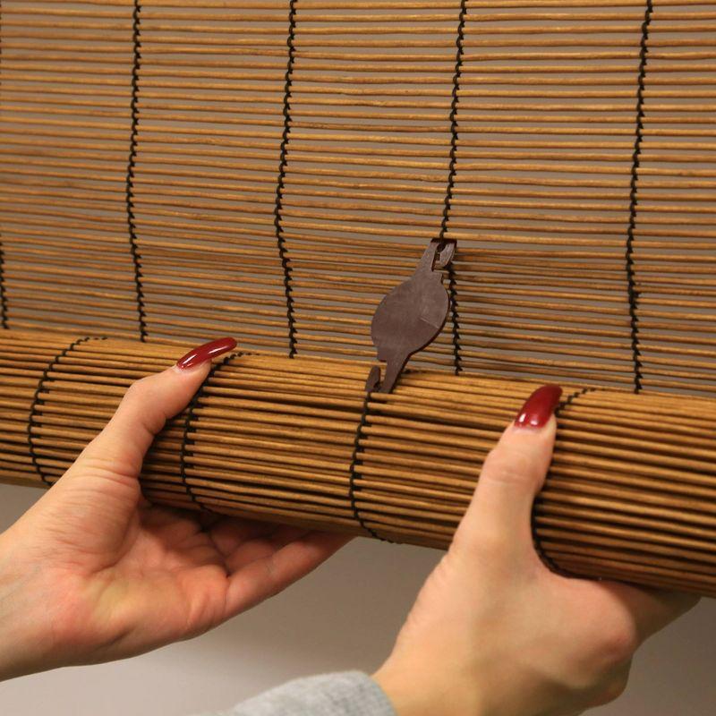 36" x 72" Outdoor Imperial Matchstick Rayon from Bamboo Cord-Free Natural Rollup Blinds Fruitwood - Radiance: Light Filtering, Spot Clean