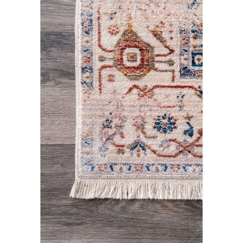 Nuloom Harriet Oriental/Persian 4x6 Indoor Area Rug for Living Room Bedroom Dining Room Kitchen, Ivory/Multicolor