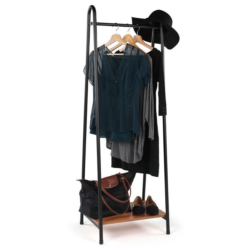 Humble Crew Freestanding Coat Rack: Mid-Century Modern Style, Metal Frame, Laminate Surface