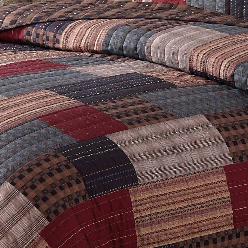 2pc Twin Gunnison Quilt Set Red/Assorted Grays - Style 212