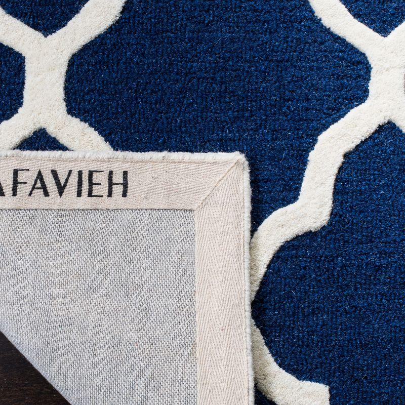 Navy and Ivory Hand-Tufted Wool 3' x 5' Area Rug