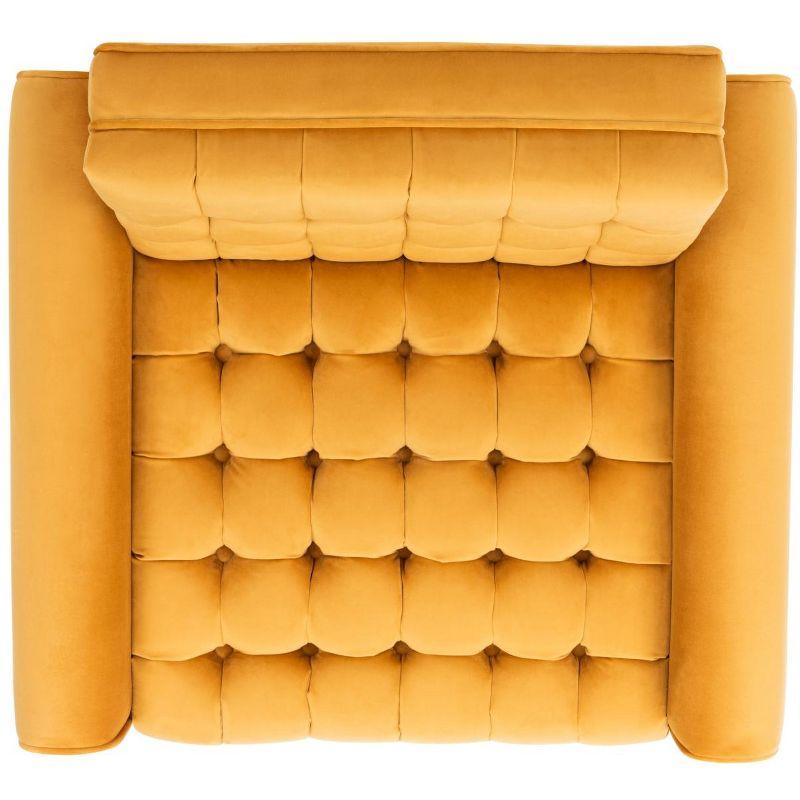 Amaris Tufted Accent Chair - ACH4503 - Marigold/Black - Safavieh