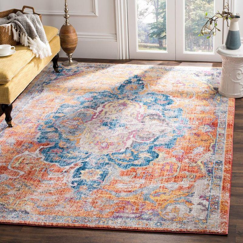 Bristol BTL350 Power Loomed Area Rug Blue / Orange 6' X 9' - Safavieh.