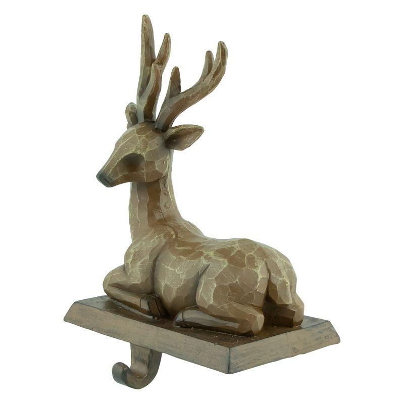 Northlight Set of 2 Brown Reindeer Christmas Stocking Holders 7.25"