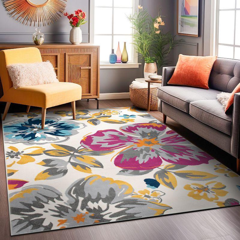 World Rug Gallery Modern Floral Design Multi 3'1" x 5' Area Rug