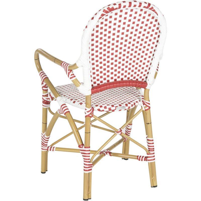 Hooper Arm Chair (Set Of 2) - Indoor/Outdoor - FOX5209 - Red/White - Safavieh