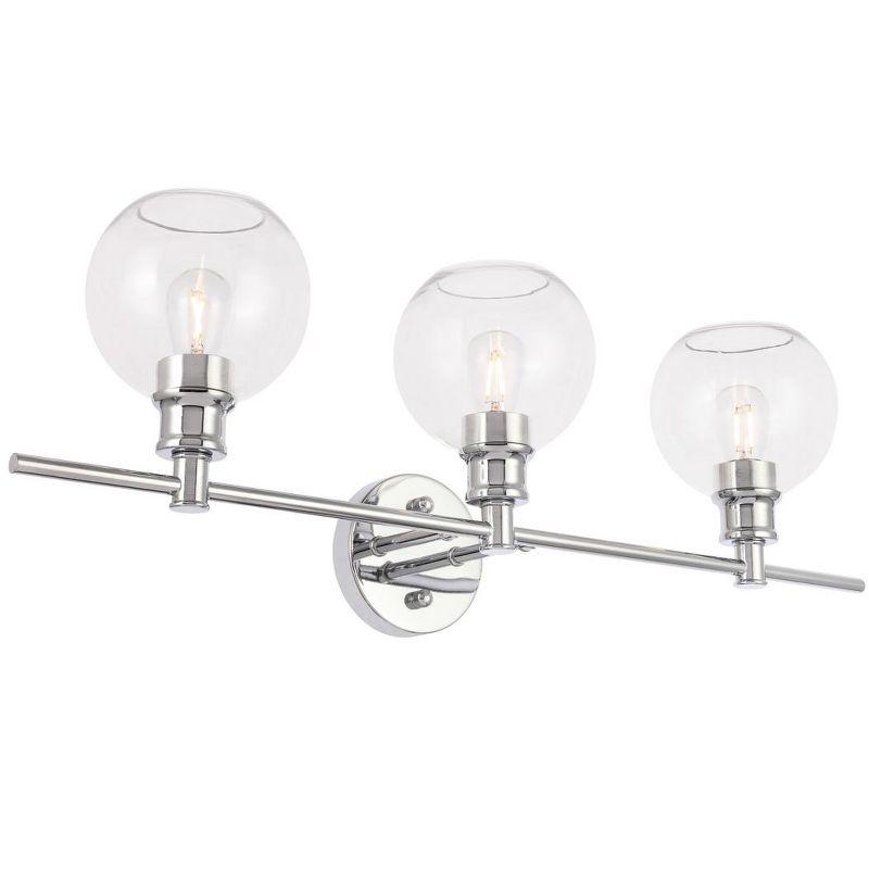 Elegant Lighting Collier 3 light Chrome and Clear glass Wall sconce