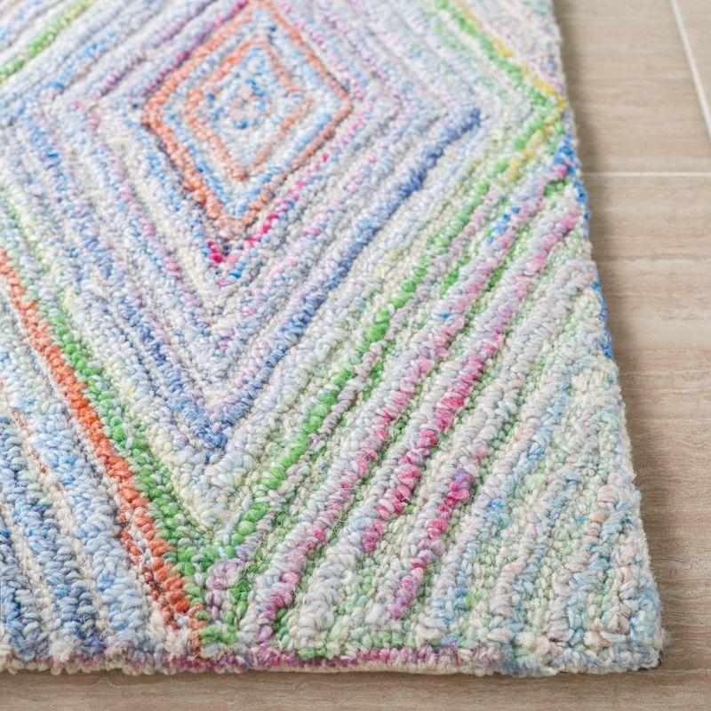 Handmade Multicolor Wool Rectangular Tufted Rug