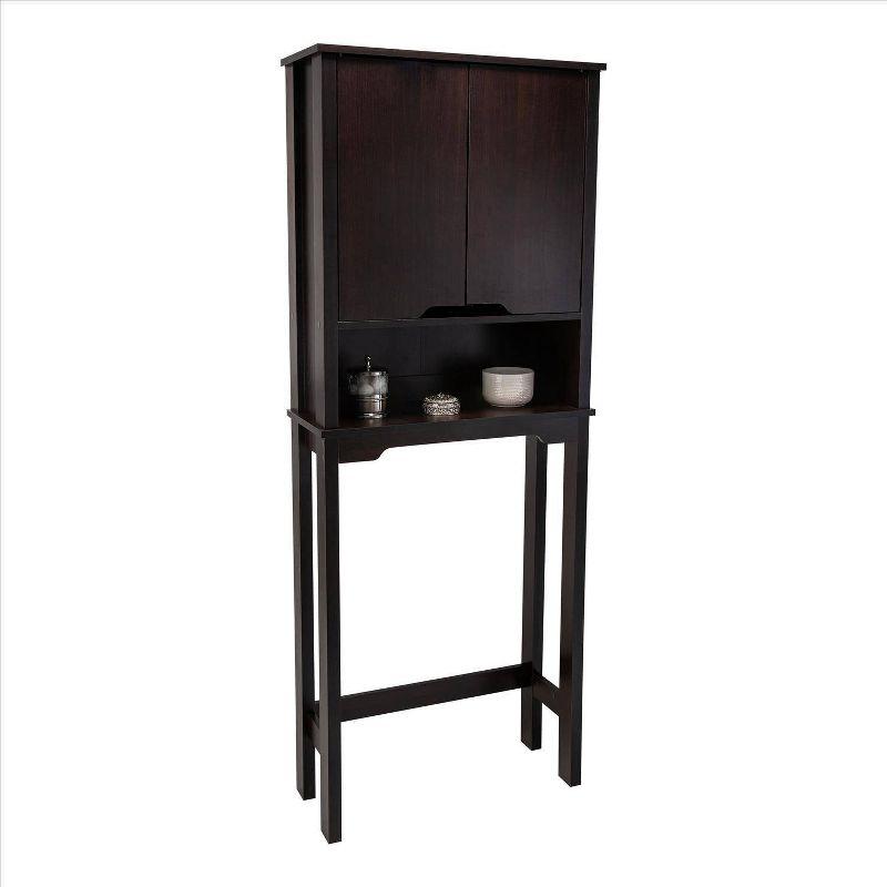 Espresso Wood Adjustable Over-the-Toilet Storage Cabinet