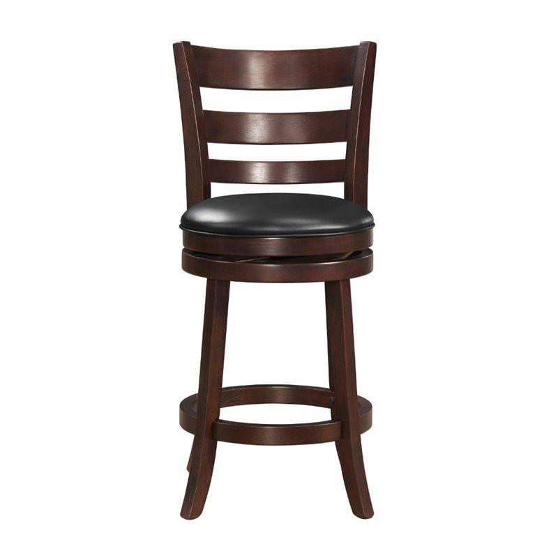 Shapel Faux Leather Swivel Counter Stool in Dark Cherry - Lexicon