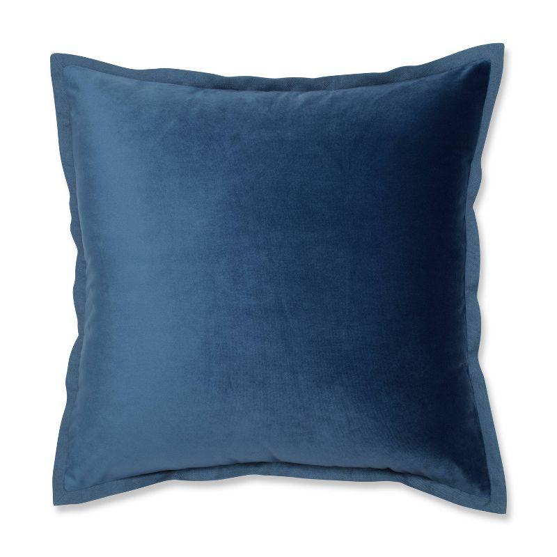 Azure Blue Medium Velvet Down Fill Throw Pillow