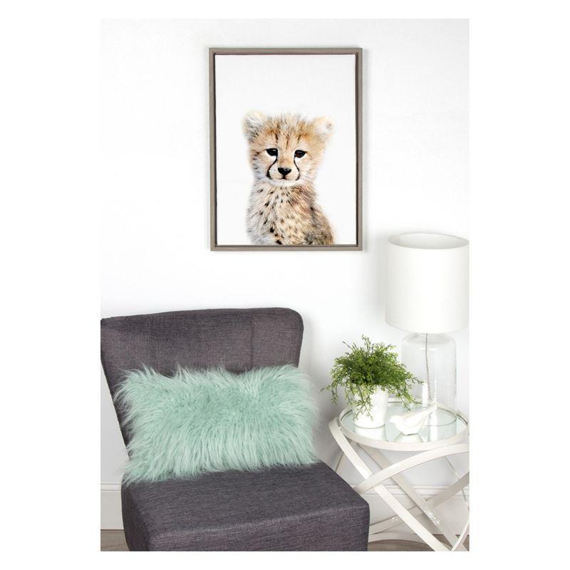 Baby Cheetah Portrait Framed Canvas Wall Art