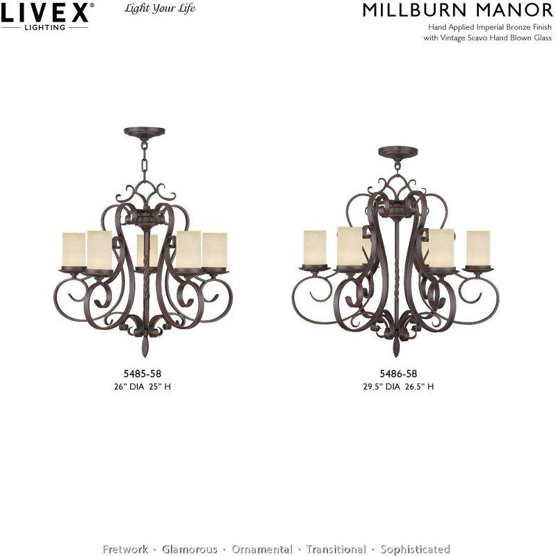 Livex Lighting Millburn Manor 6 - Light Chandelier in  Imperial Bronze