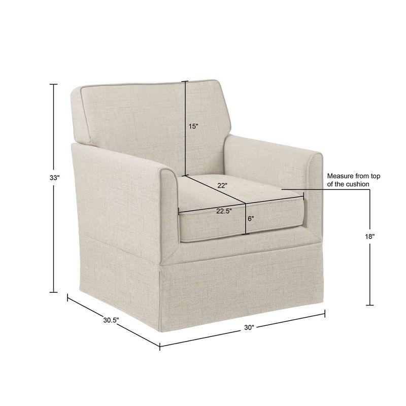 Cream Microfiber Slipcover Accent Chair with Track Arms