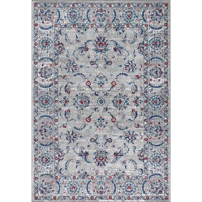 Elegant Persian-Inspired 3' x 5' Gray Synthetic Area Rug