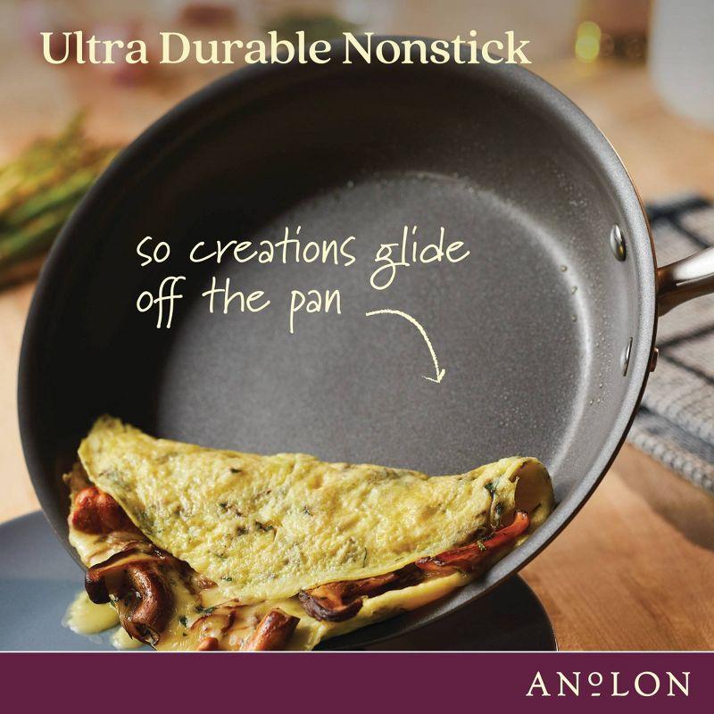 Anolon Advanced Home 12" Hard-Anodized Nonstick Deep Frying Pan with Lid Bronze