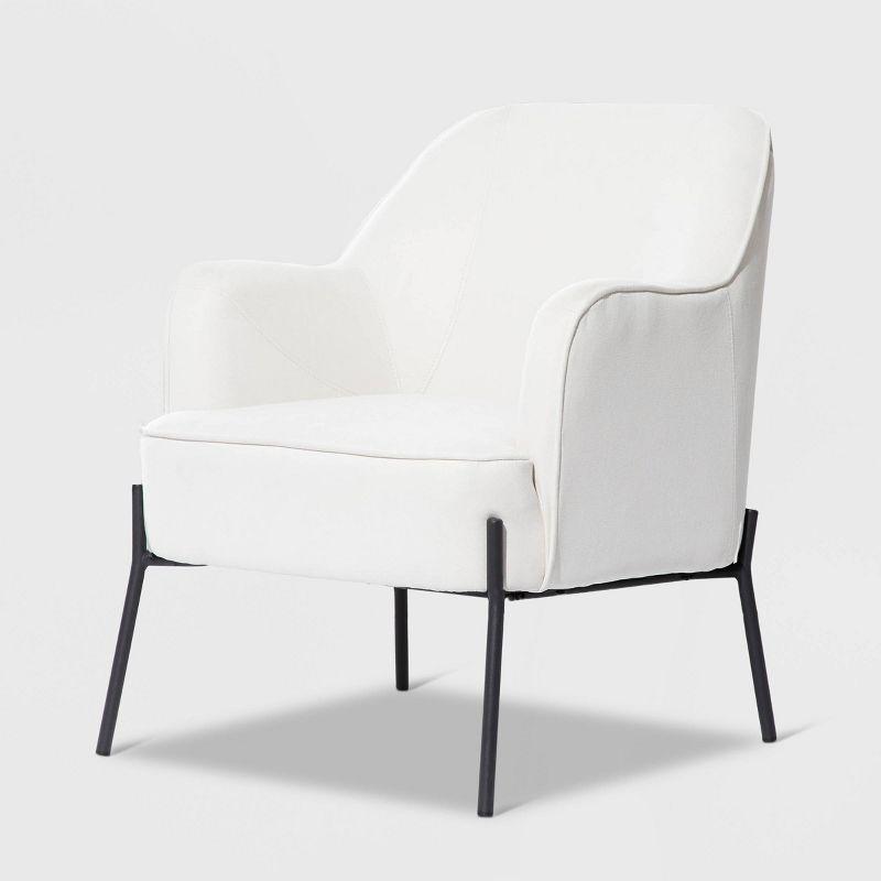 Daniella Contemporary Accent Chair Cream - LumiSource: Upholstered Metal Frame, Polyester Textile, Spot Clean
