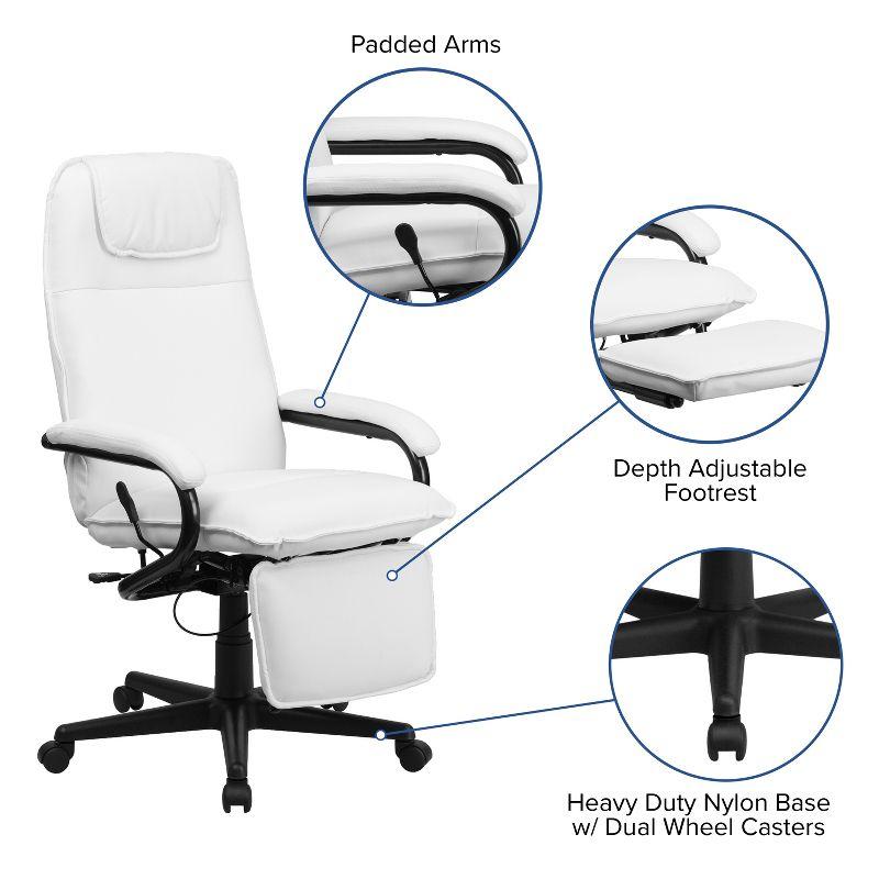 Flash Furniture High Back LeatherSoft Executive Reclining Ergonomic Swivel Office Chair with Arms