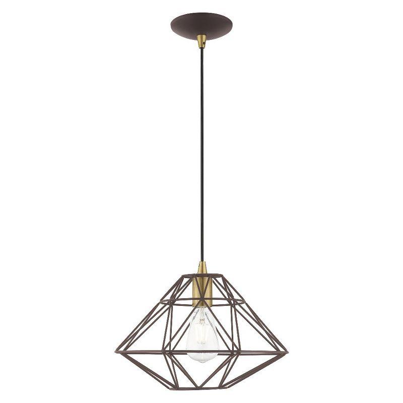 Livex Lighting Geometric Shade 1 - Light Pendant in  Bronze