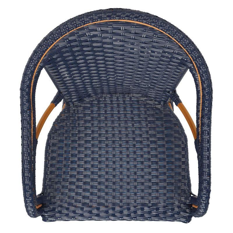 California Counter Stool With Arms - Indoor/Outdoor - PAT7533 - Navy - Safavieh