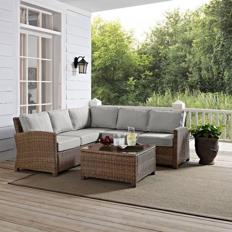 Crosley 4pc Bradenton Steel Outdoor Patio Sectional Sofa Furniture Set