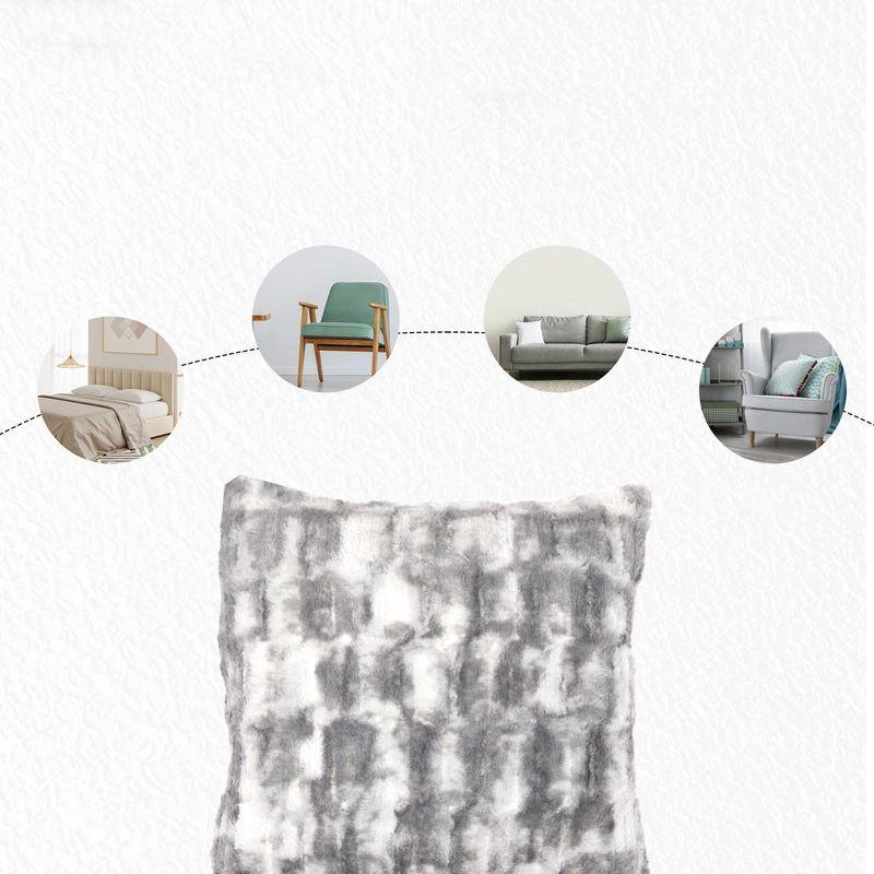 Cheer Collection Geometric Faux Fur Throw Pillow