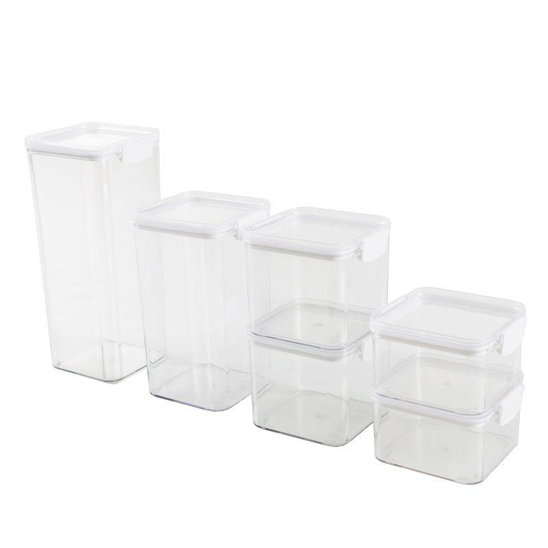 Clear Plastic 6-Piece Food Storage Container Set with Lids