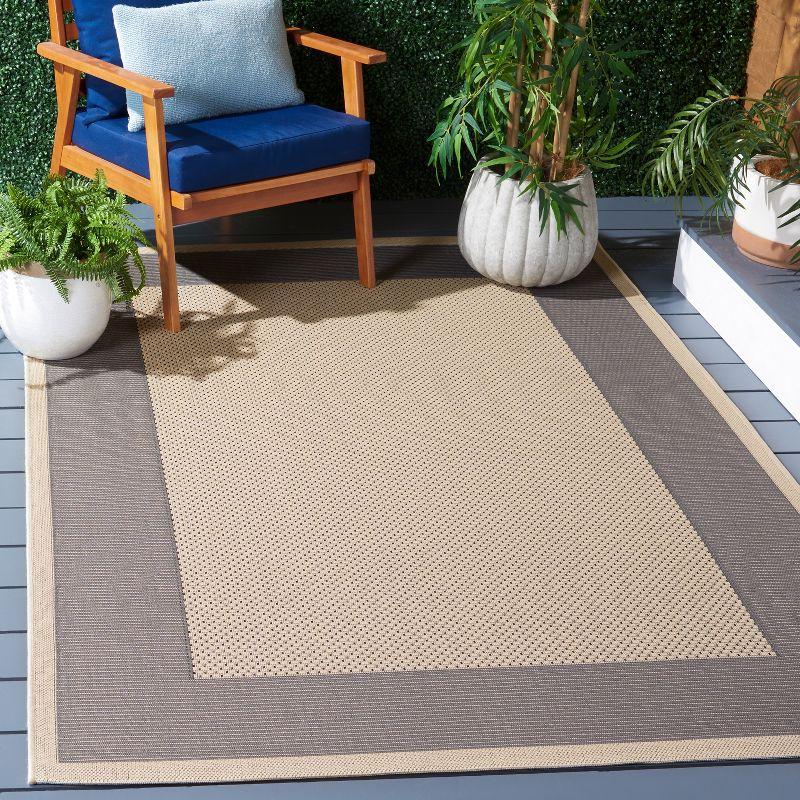 Reversible Gray Synthetic 4' Square Flat Woven Area Rug