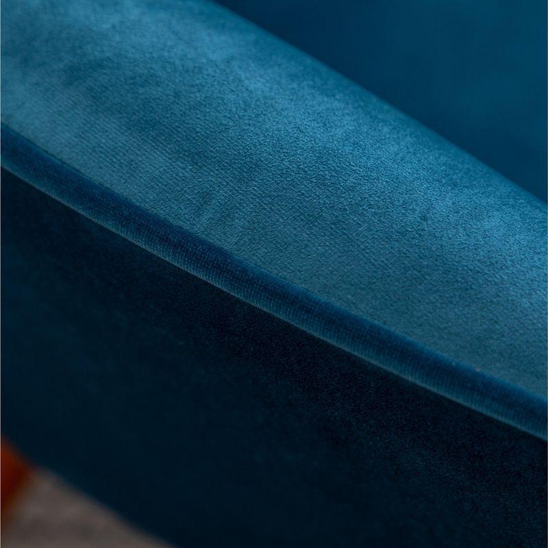 Roundhill Furniture Leiria Contemporary Silky Velvet Tufted Accent Chair with Ottoman, Blue